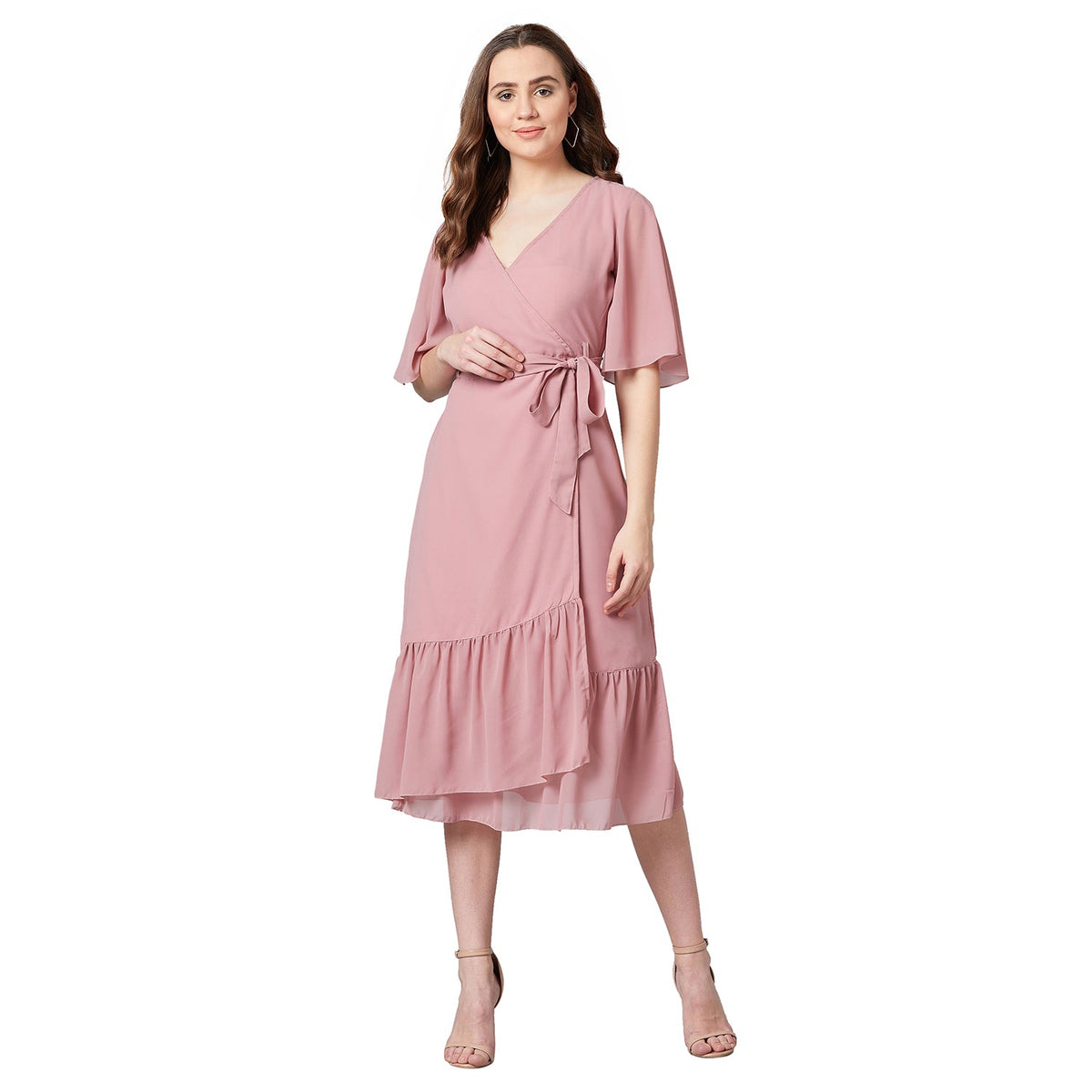 PANIT Women Wrap Midi Dress