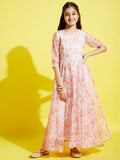 Peach-Coloured Floral Maxi Maxi Dress