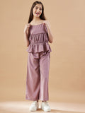 Girls Pink Top with Trousers Set