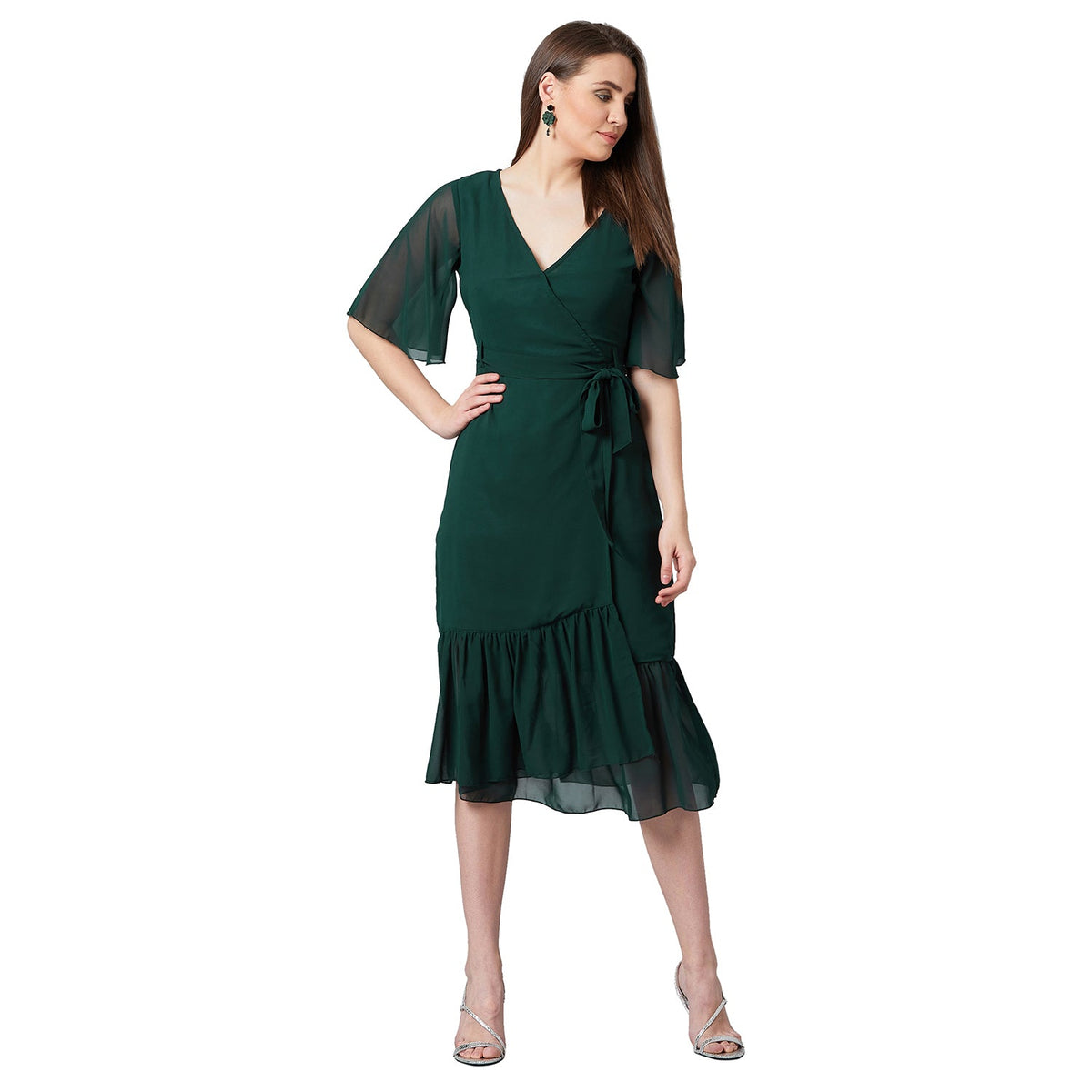 PANIT Women Wrap Midi Dress