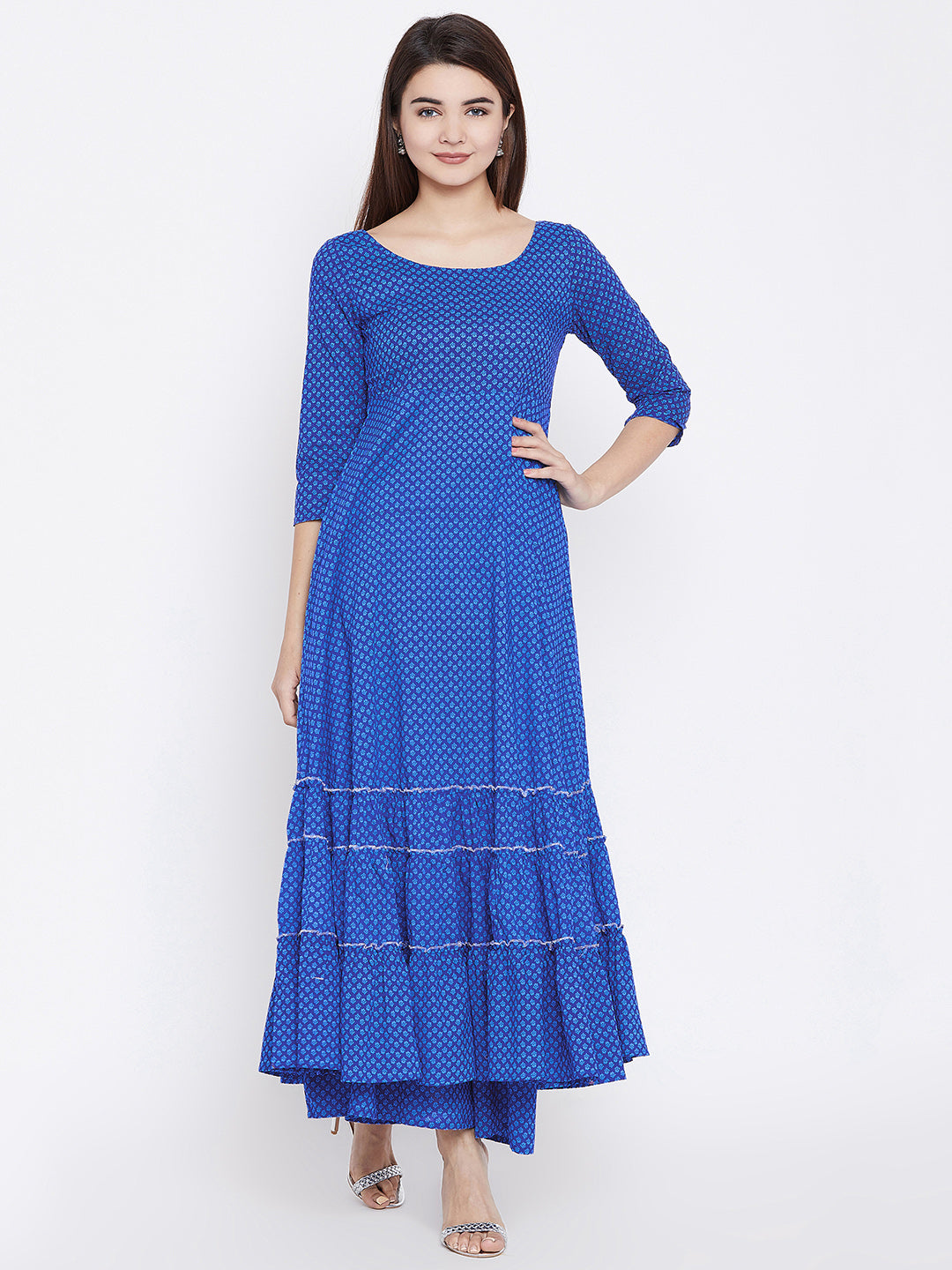 PANIT Women Blue Ethnic Motifs Printed Kurta