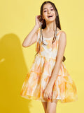 Girls Cream-Coloured & Yellow Floral Dress