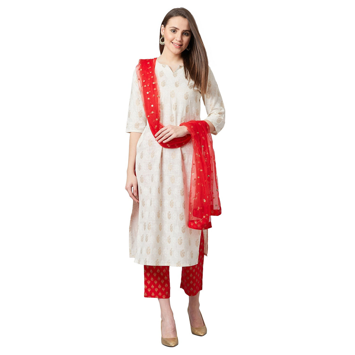 Women Straight Kurta And Palazzo Set