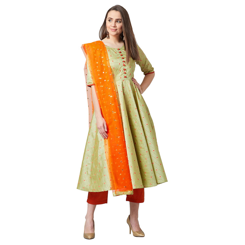 Women Flared Kurta And Pants Set