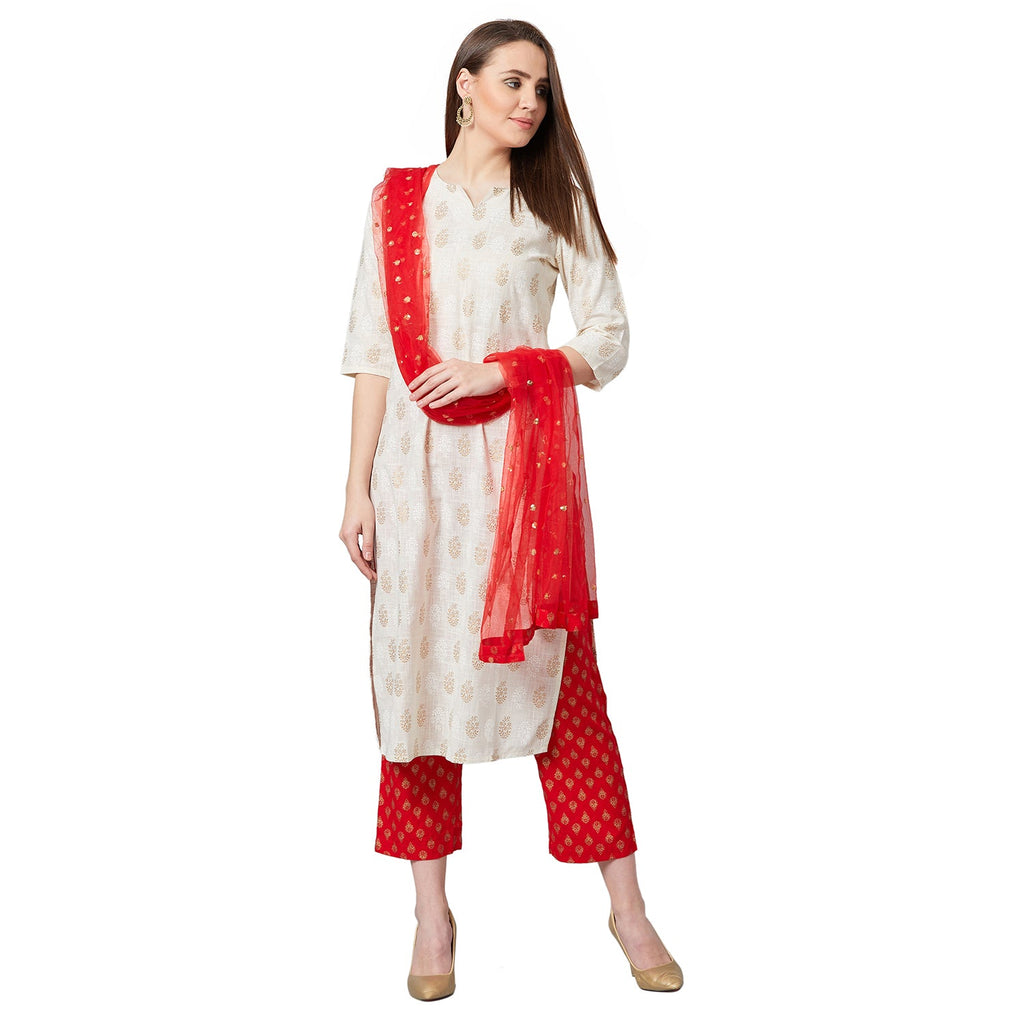 Women Straight Kurta And Palazzo Set