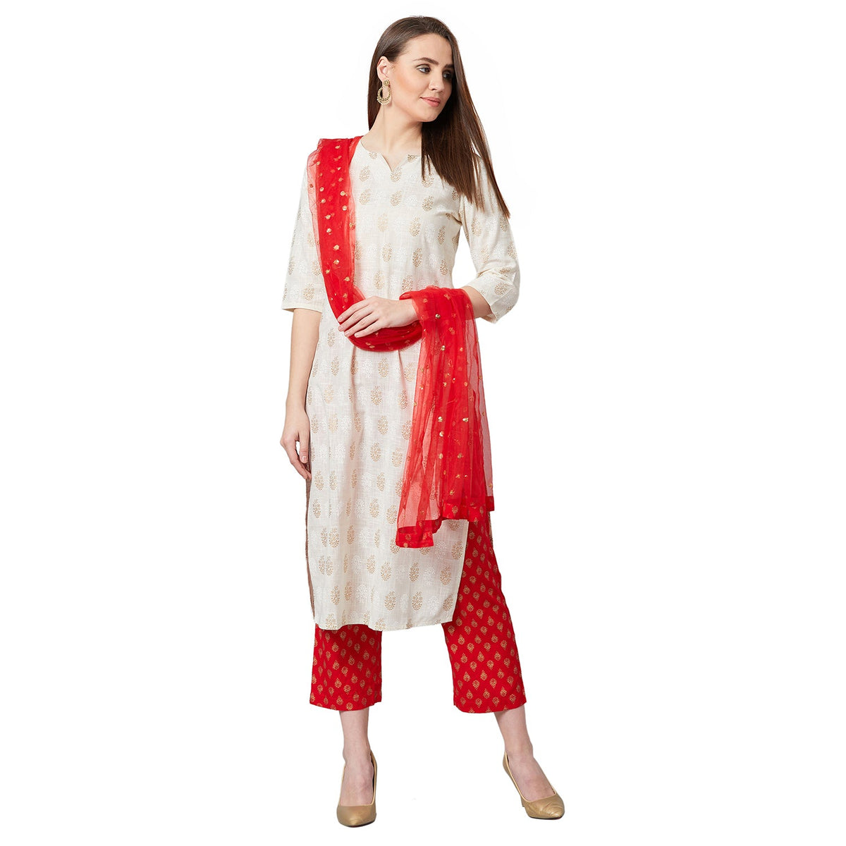 Women Straight Kurta And Palazzo Set