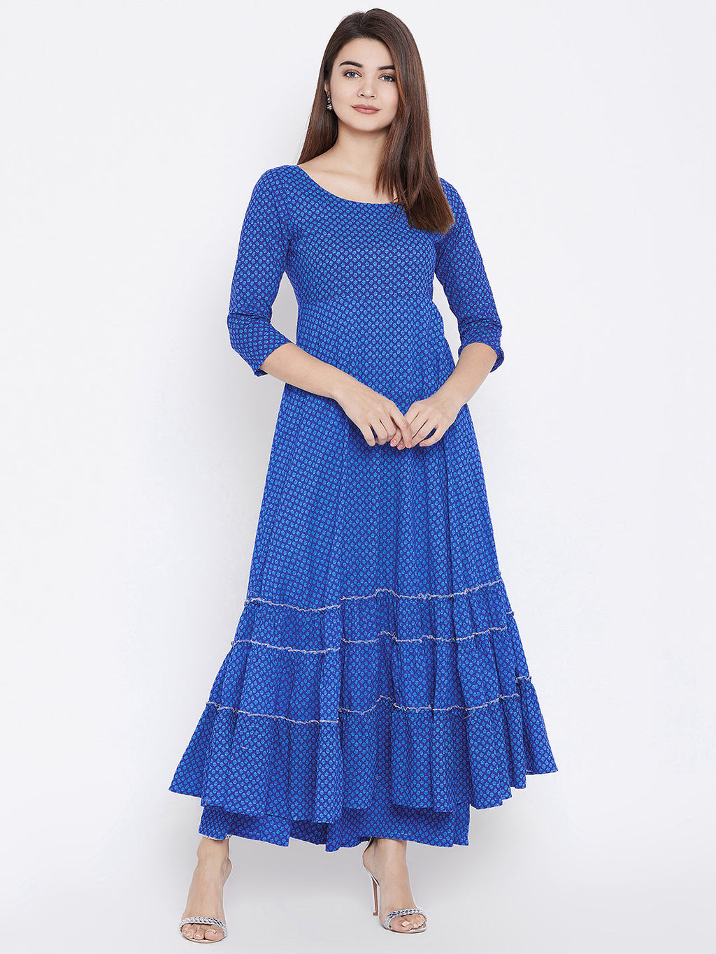 PANIT Women Blue Ethnic Motifs Printed Kurta