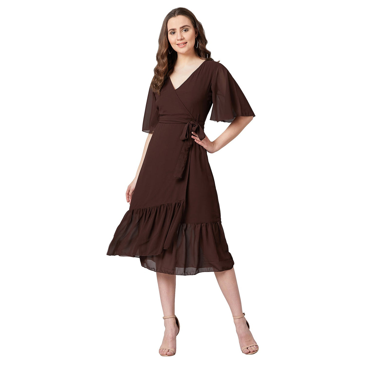 PANIT Women Wrap Midi Dress