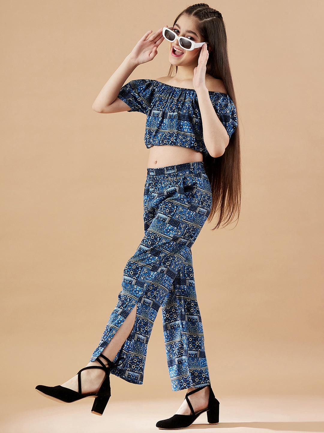 Girls Printed Top with Palazzos