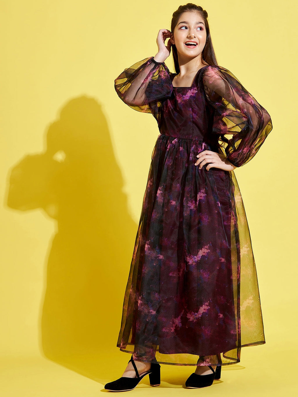 Girl Black Floral Maxi Maxi Dress