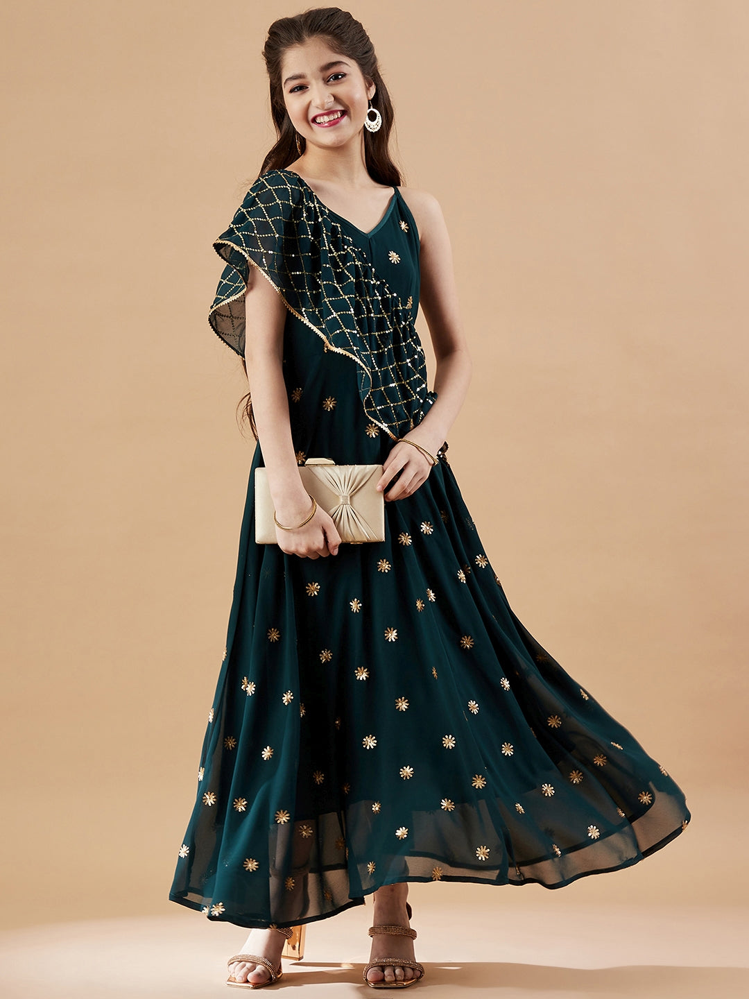 Embellished Georgette Maxi Dress