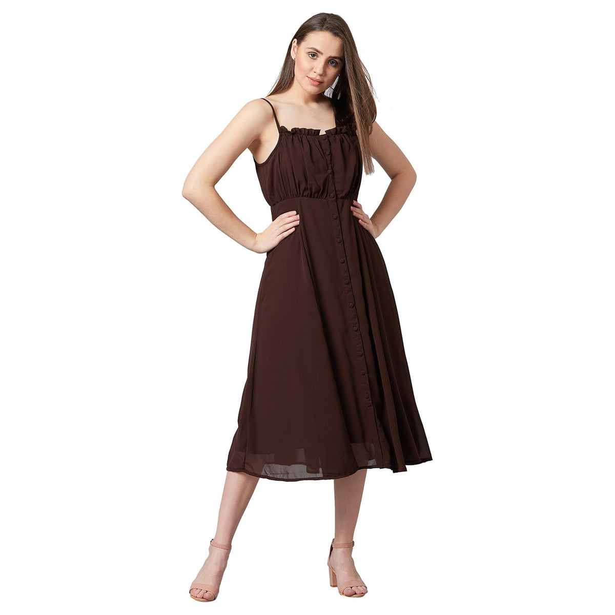 PANIT Women Fit and Flare Midi Dress