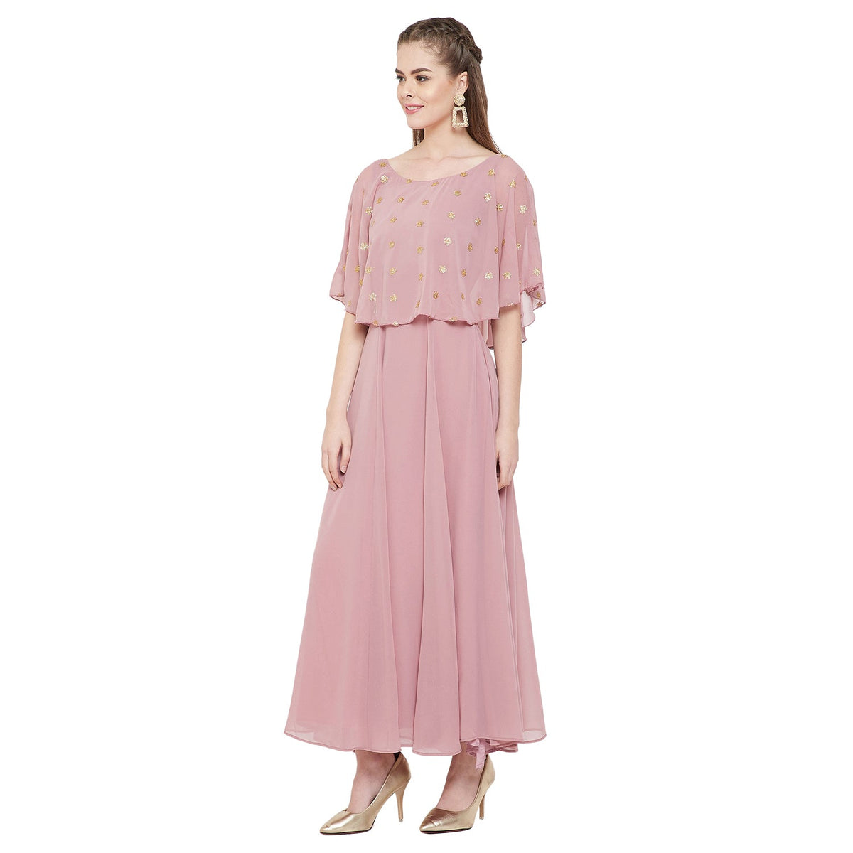 Women's Fit and Flare Maxi Length Dress