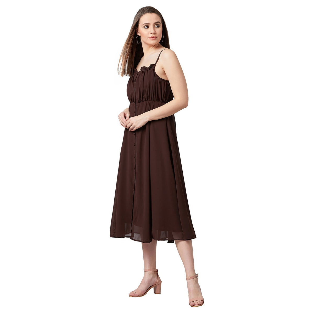 PANIT Women Fit and Flare Midi Dress