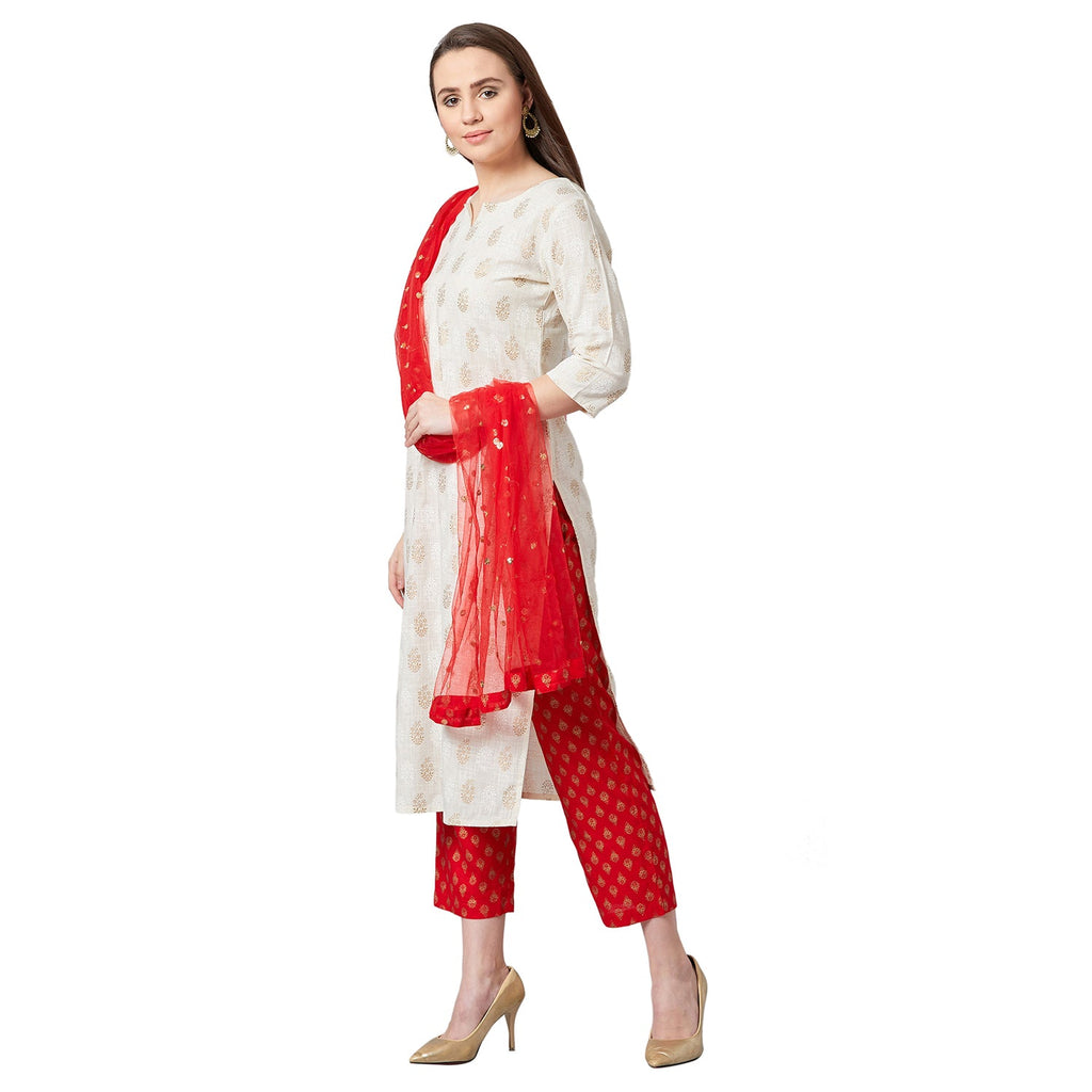 Women Straight Kurta And Palazzo Set