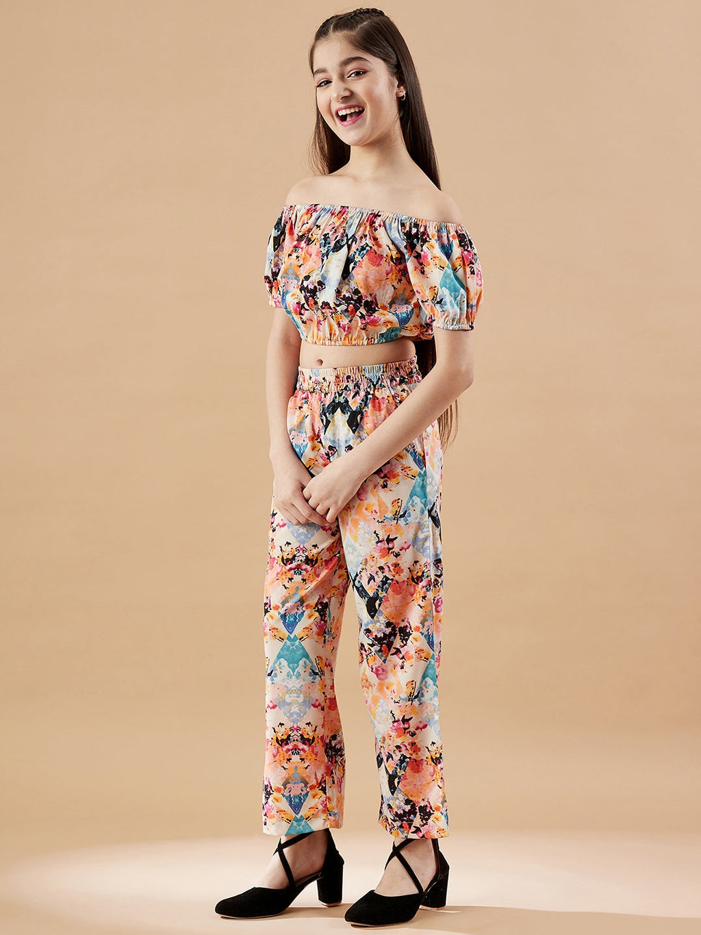 Girls Printed Top with Palazzos