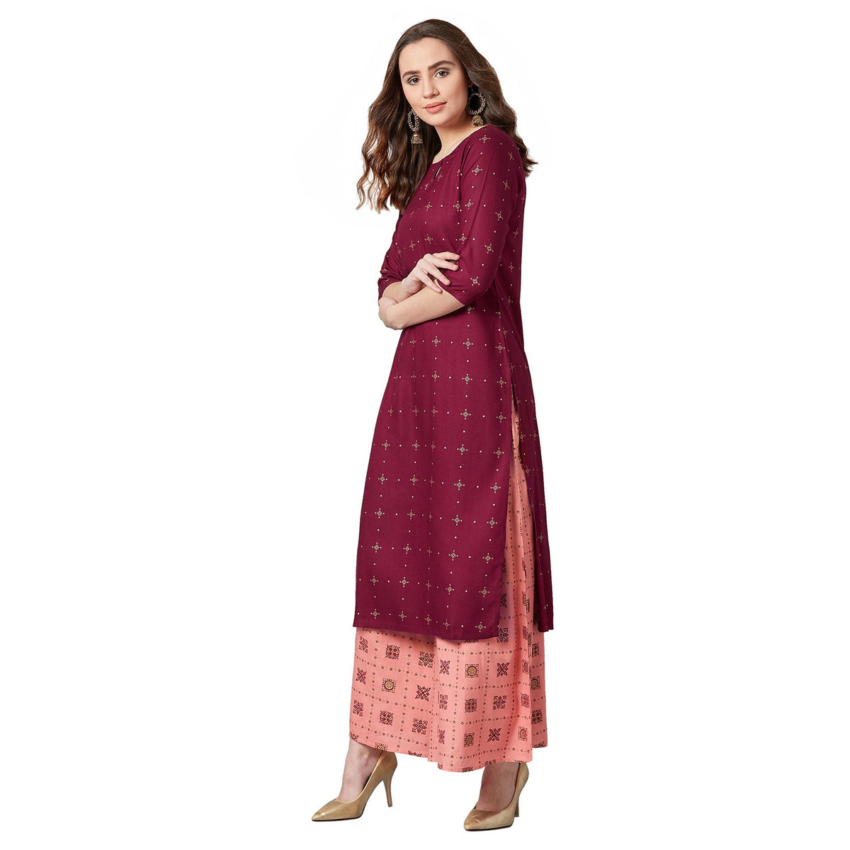 Women Straight Kurta And Palazzo Set