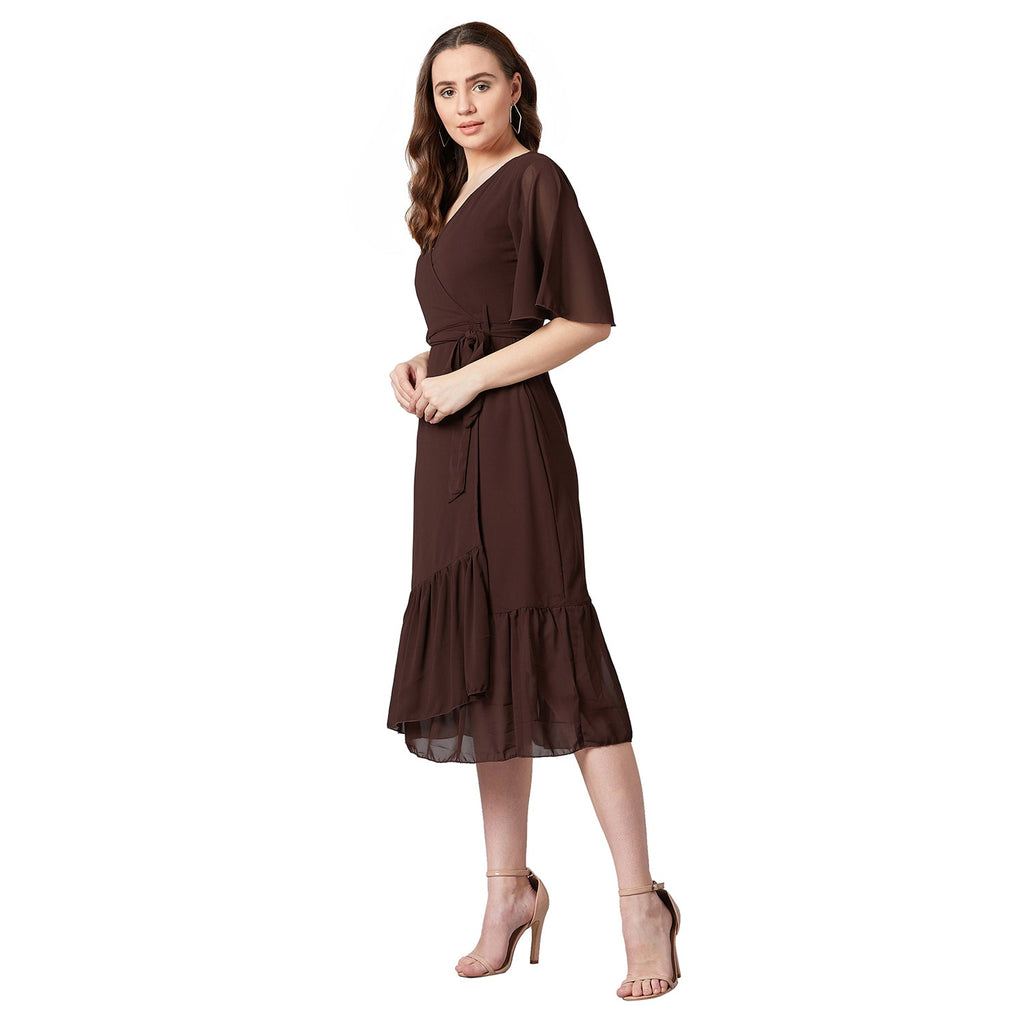 PANIT Women Wrap Midi Dress