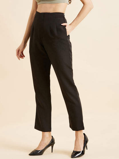 Smart Straight Fit High-Rise Trousers