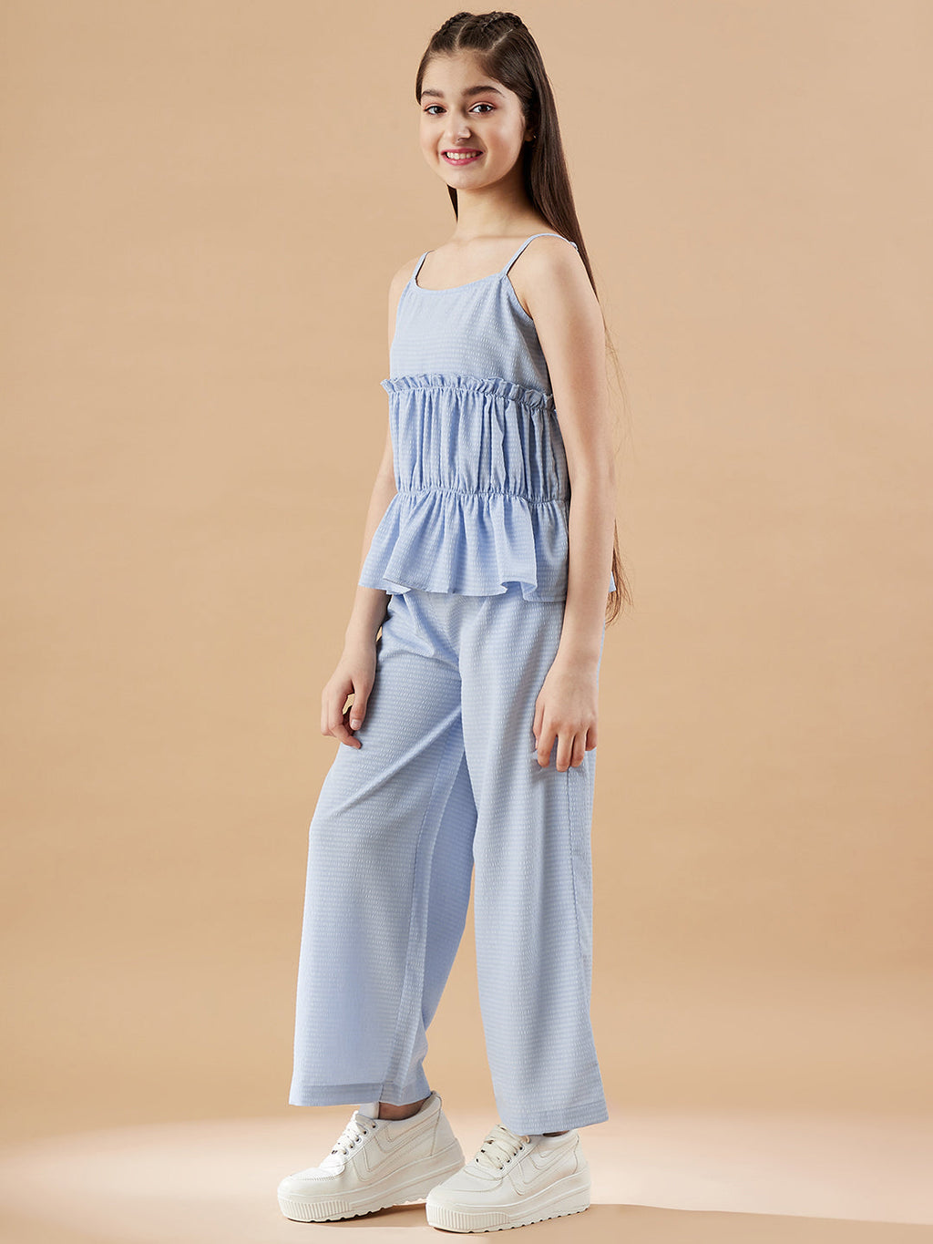 Girls Blue Top with Trousers Set