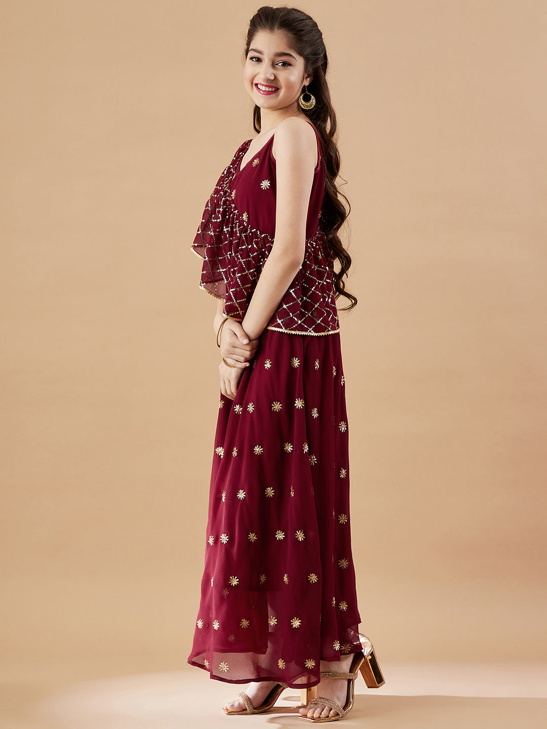 Embellished Georgette Maxi Dress