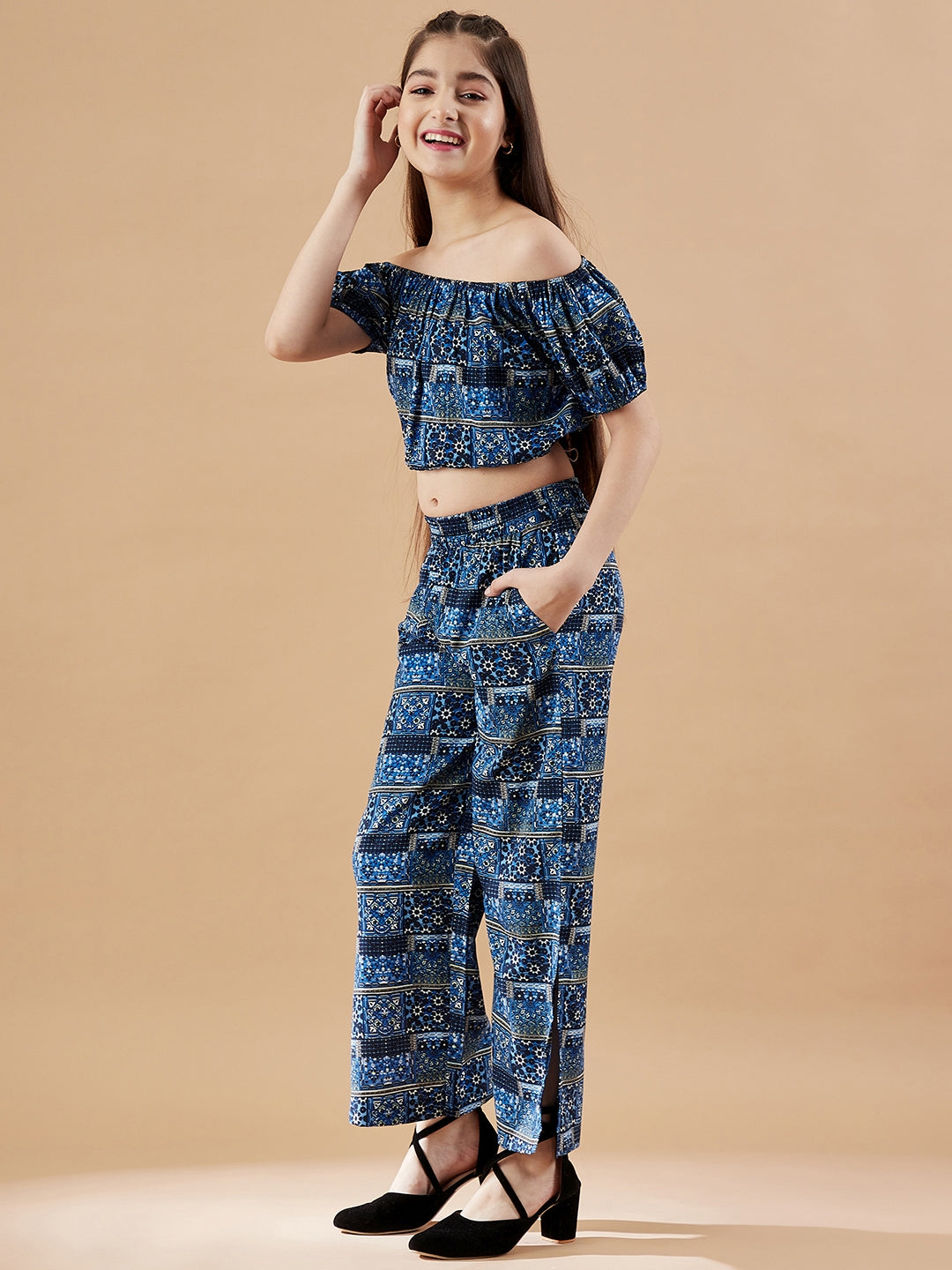 Girls Printed Top with Palazzos