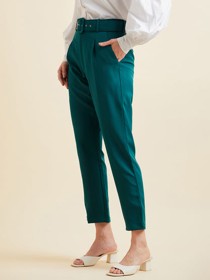 Comfort High-Rise Pleated Formal Peg Trousers