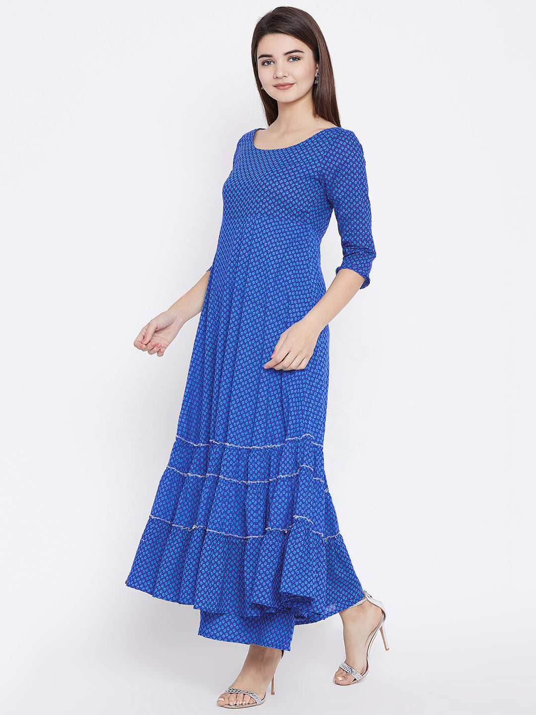 PANIT Women Blue Ethnic Motifs Printed Kurta