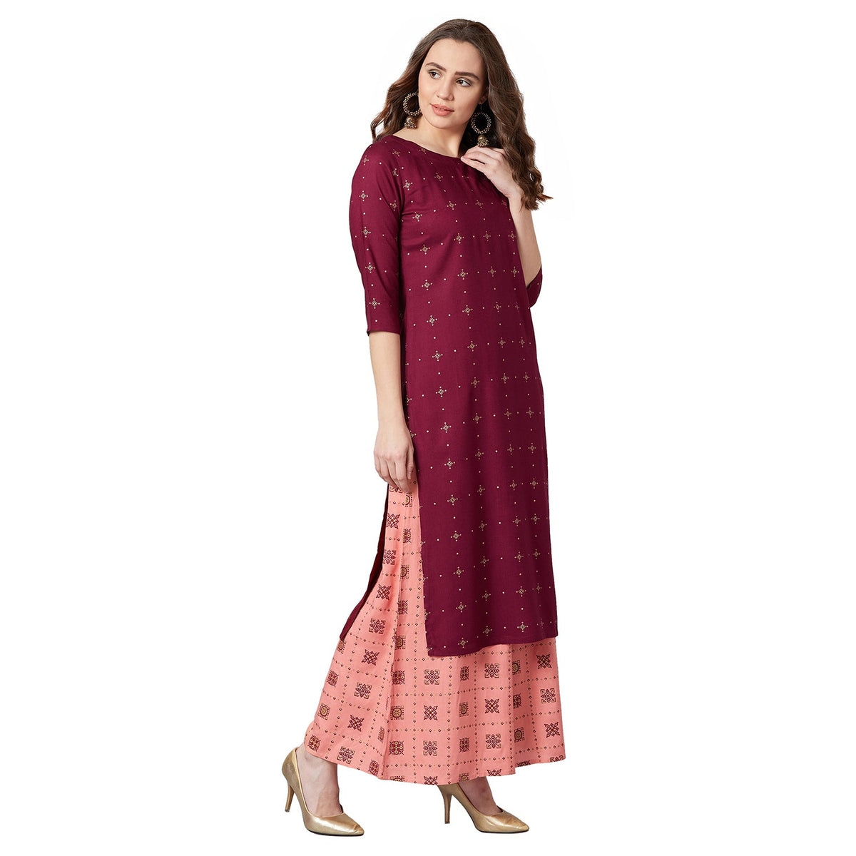 Women Straight Kurta And Palazzo Set