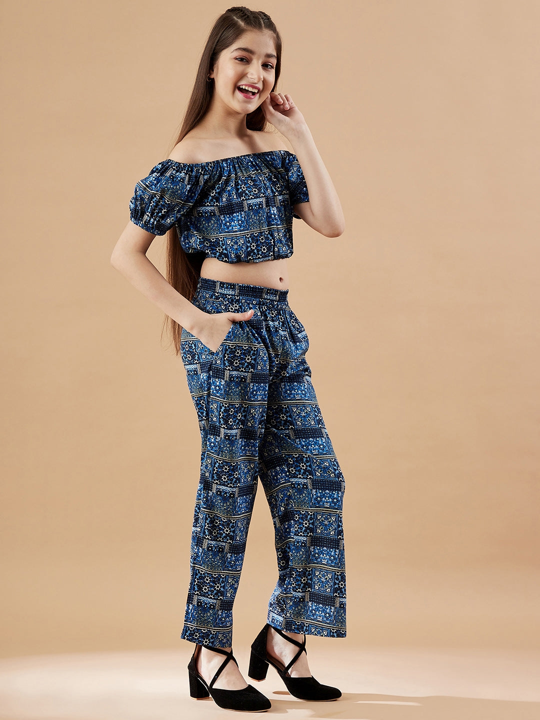 Girls Printed Top with Palazzos