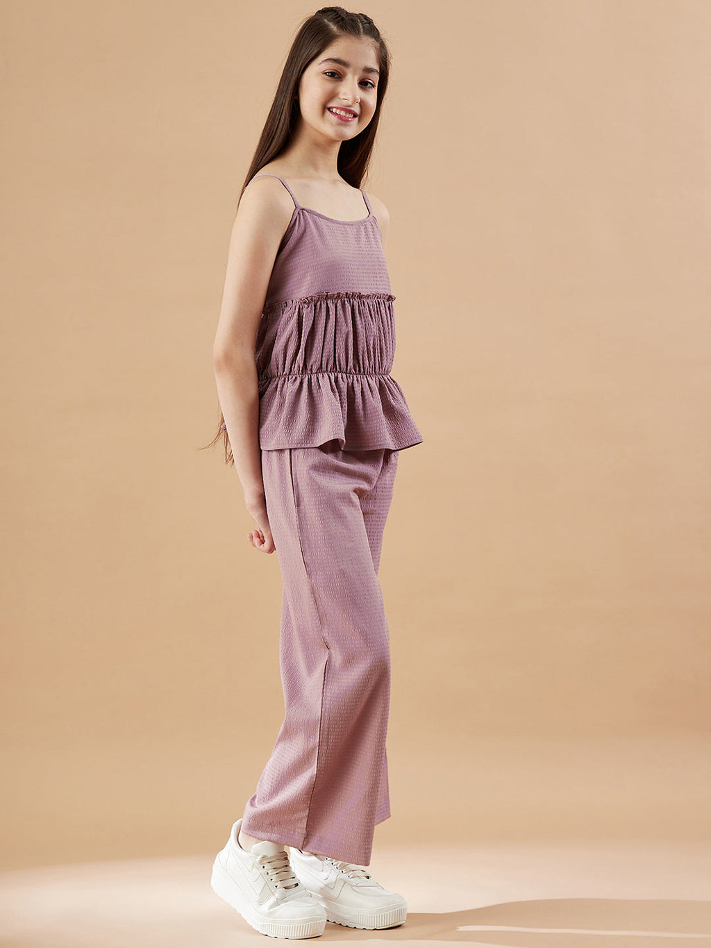 Girls Pink Top with Trousers Set