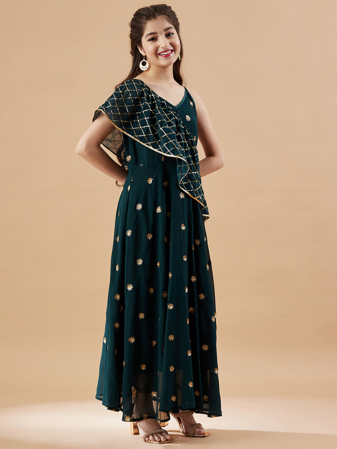 Embellished Georgette Maxi Dress