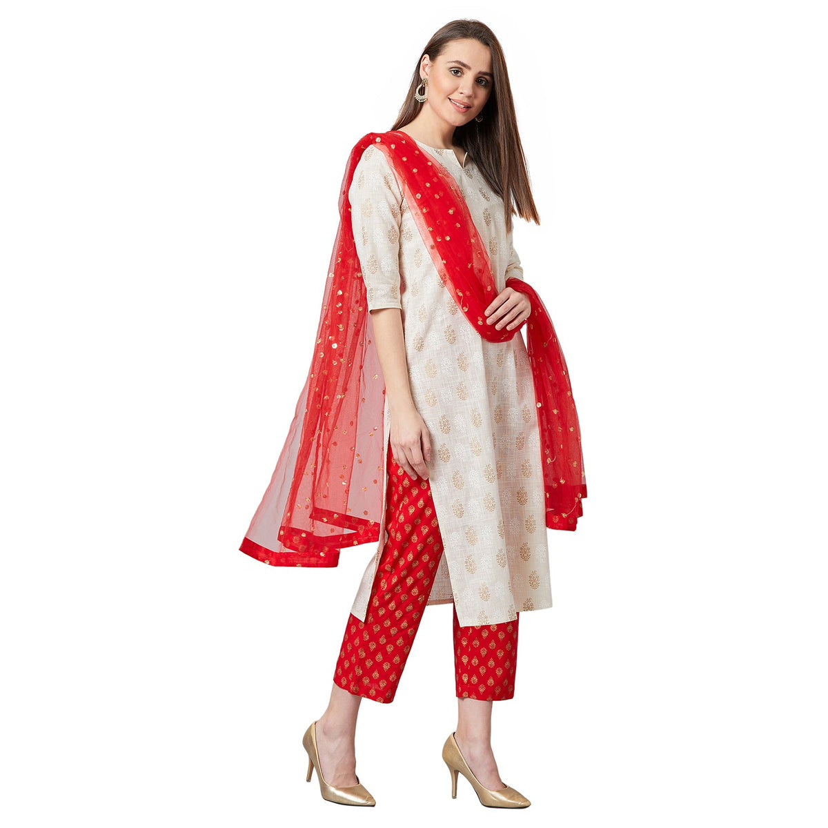 Women Straight Kurta And Palazzo Set