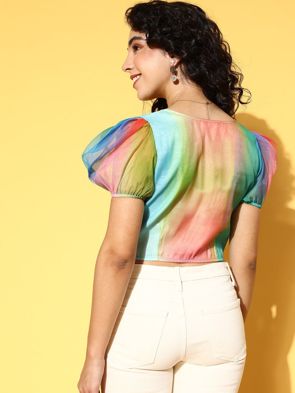 PANIT Gorgeous Green Tie and Dye Vacay Attire Top