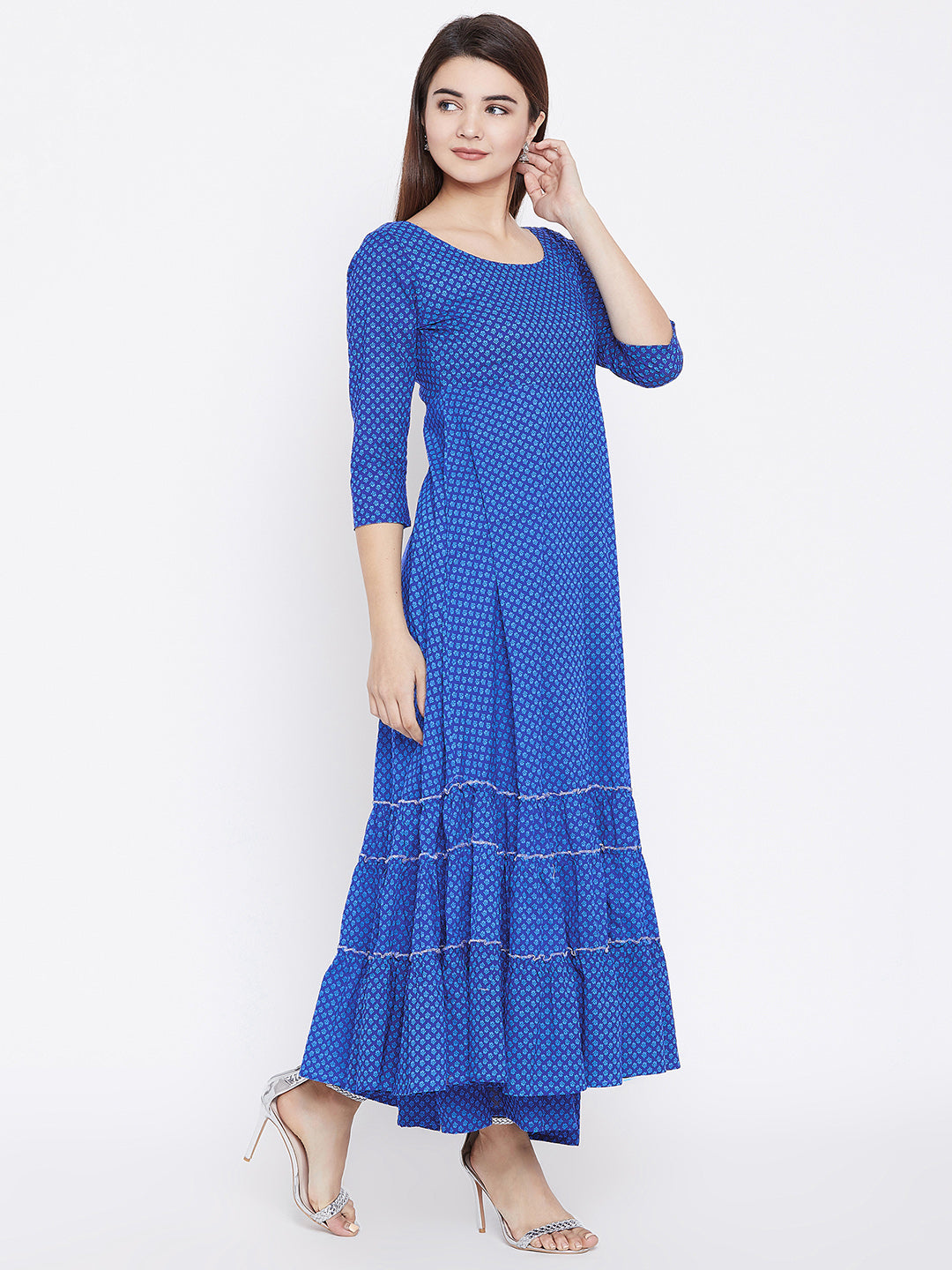 PANIT Women Blue Ethnic Motifs Printed Kurta