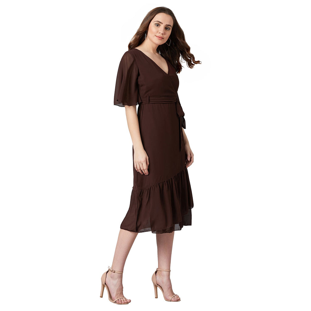 PANIT Women Wrap Midi Dress