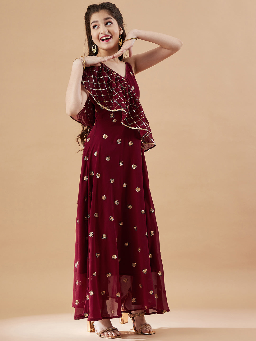 Embellished Georgette Maxi Dress