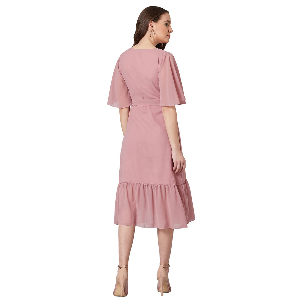 PANIT Women Wrap Midi Dress