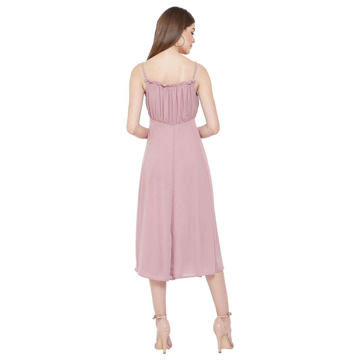 Women's Fit and Flare Midi Length Dress