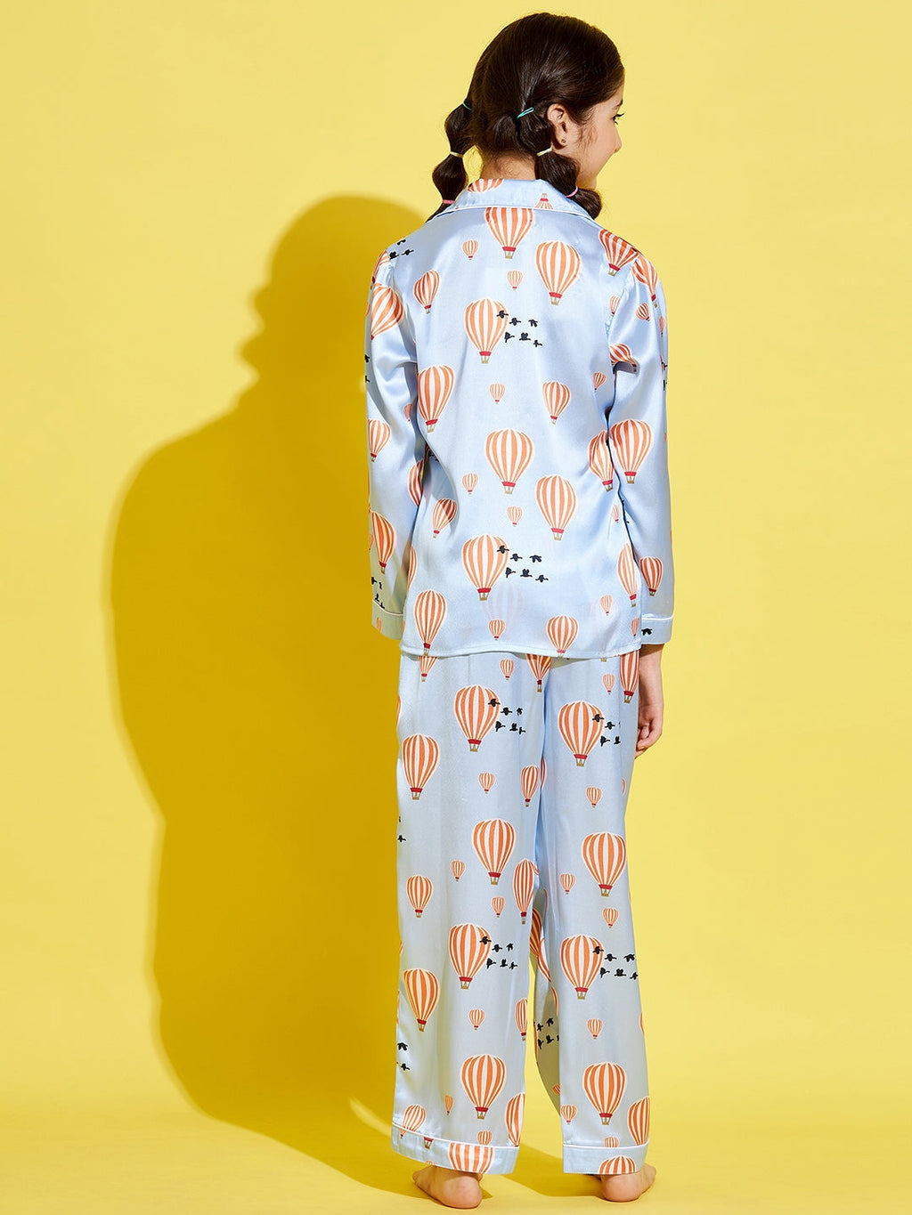 Cherry Jerry Girls Turquoise Blue White Printed Night suit