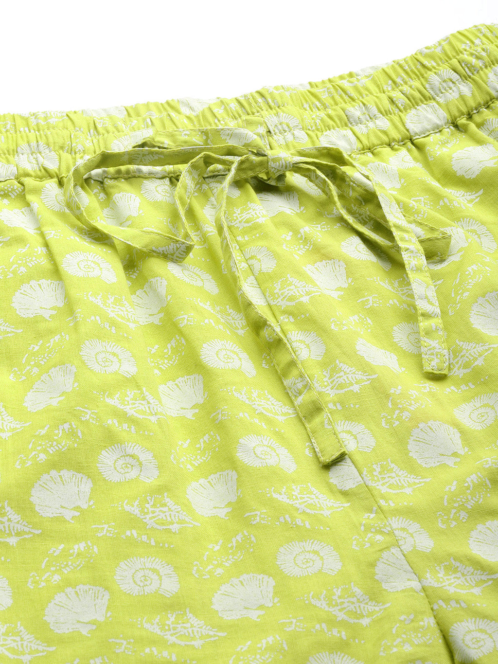 Women Lime green and white woven trousers