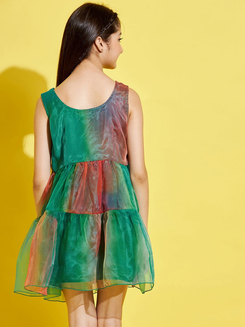 Girls Green & Red Dress