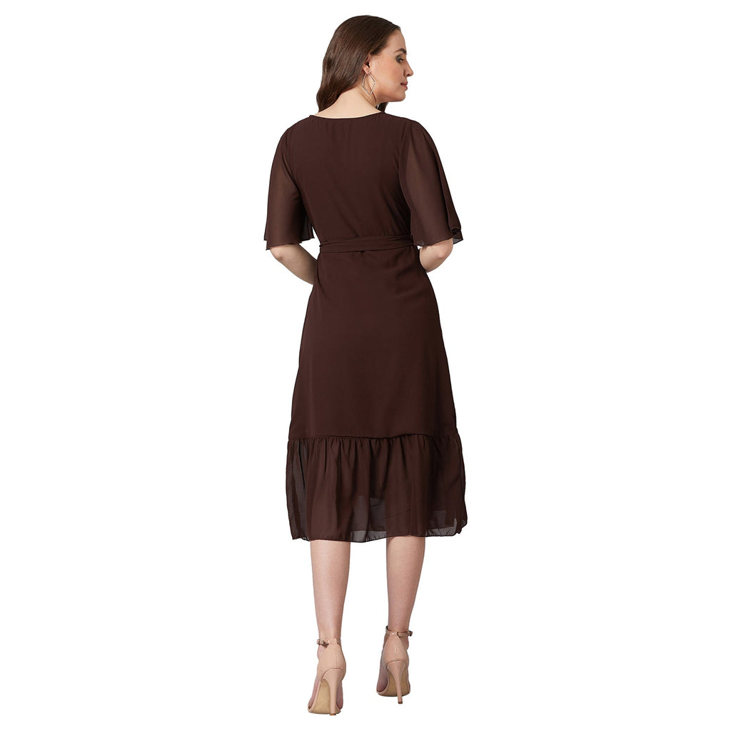 PANIT Women Wrap Midi Dress