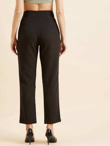 Smart Straight Fit High-Rise Trousers