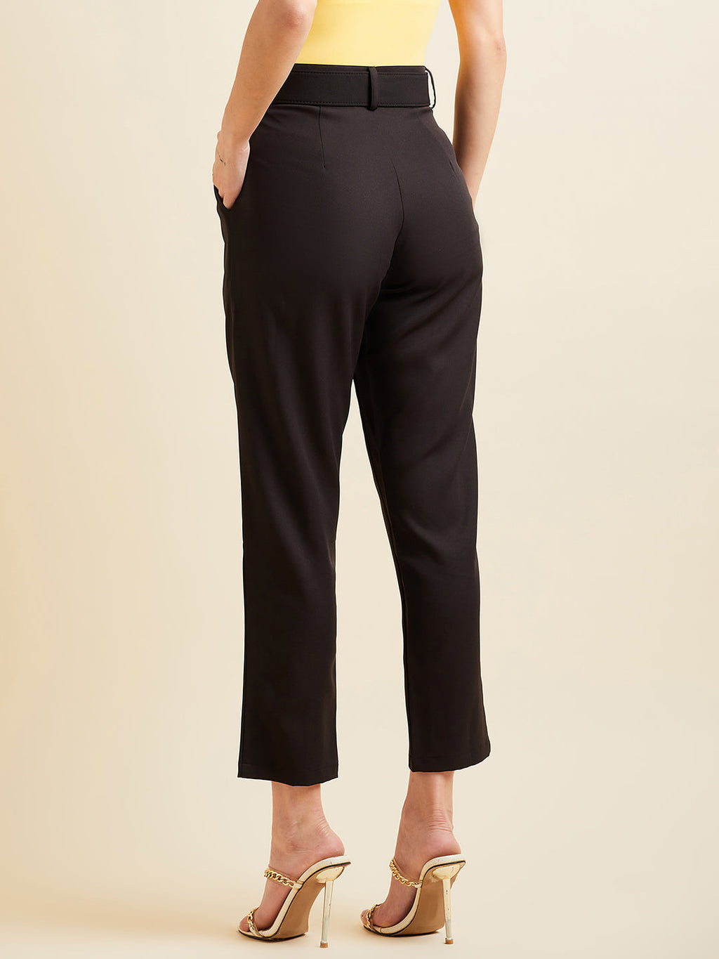 Comfort High-Rise Formal Pleated Peg Trousers