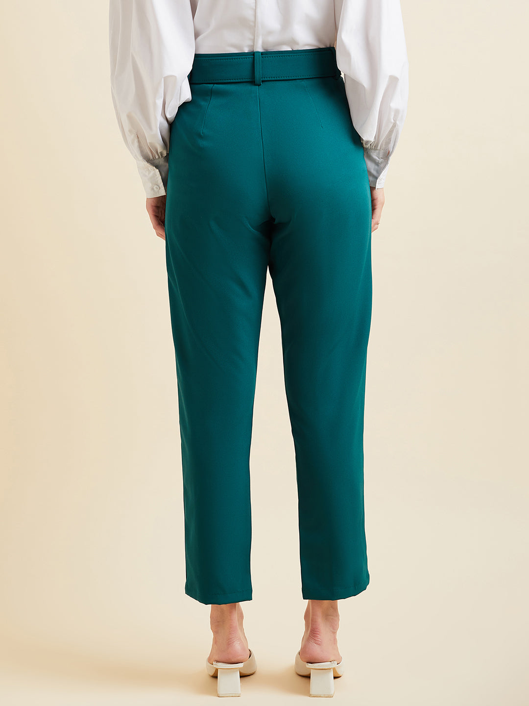 Comfort High-Rise Pleated Formal Peg Trousers