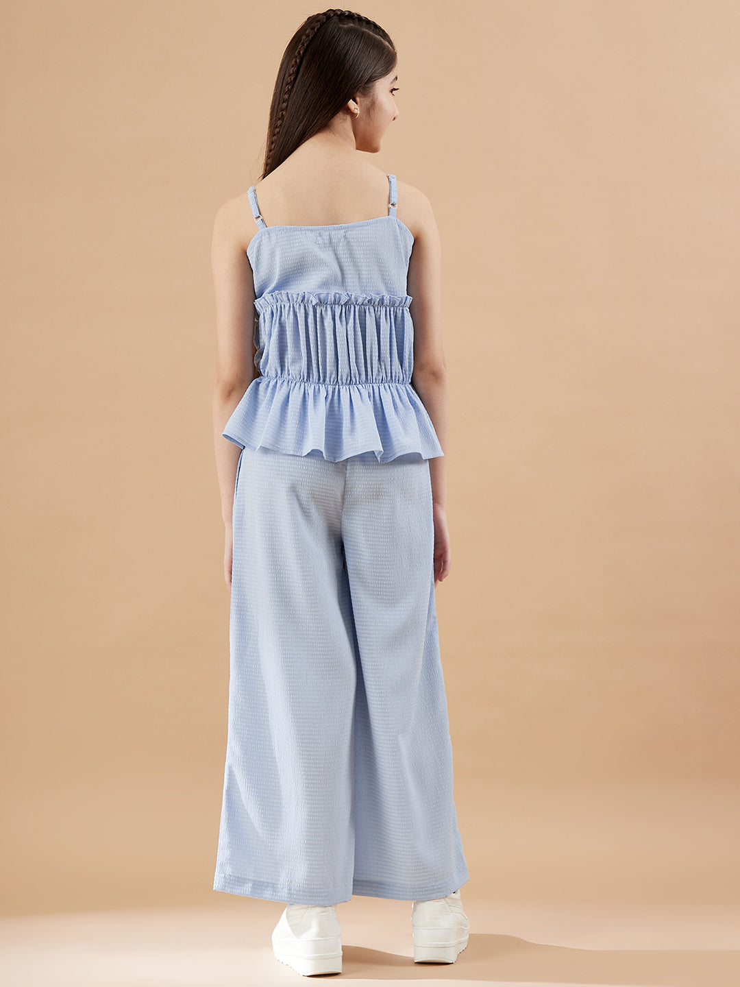Girls Blue Top with Trousers Set