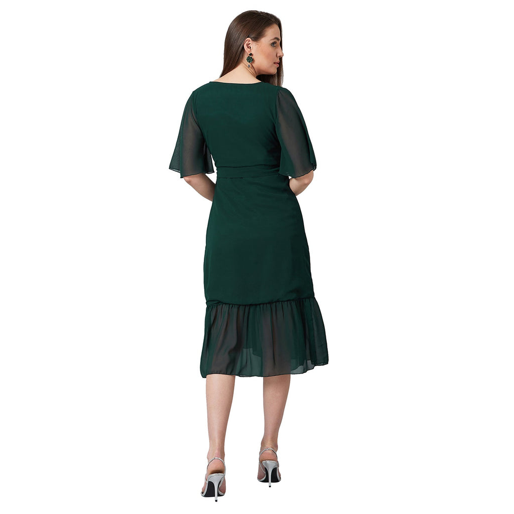 PANIT Women Wrap Midi Dress
