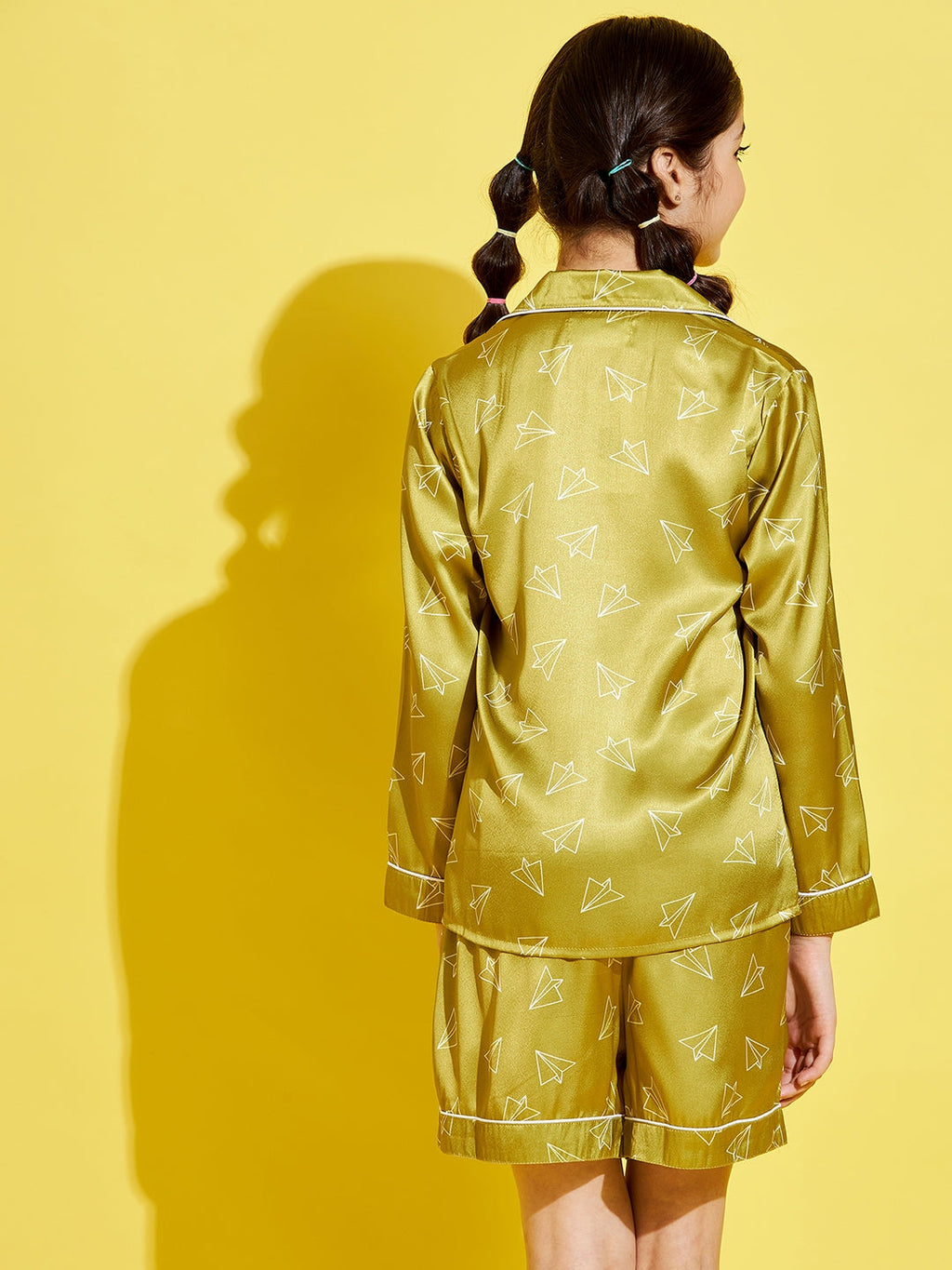 Cherry  Jerry Girls Green  White Printed Night suit