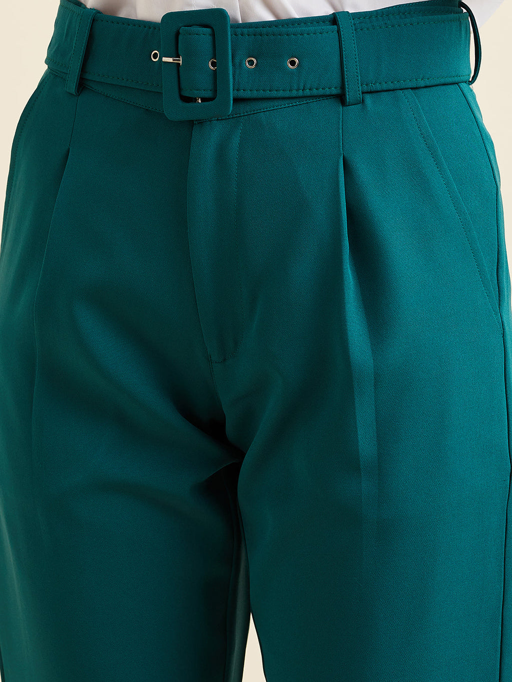 Comfort High-Rise Pleated Formal Peg Trousers